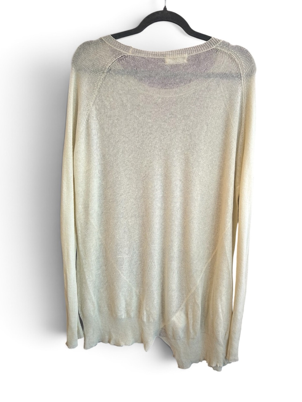 Ma ‘ ry ‘ ya by Mary Icho made in Italy cream fine knit semi gauge sweater L - Picture 4 of 9